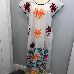 Pure Nordic Swimsuit Coverup Sundress with Floral Embroidery NWT